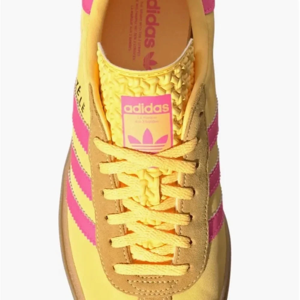 Adidas Women's Vibrant Yellow and Pink Sneakers - Picture 1 of 3